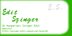 edit szinger business card